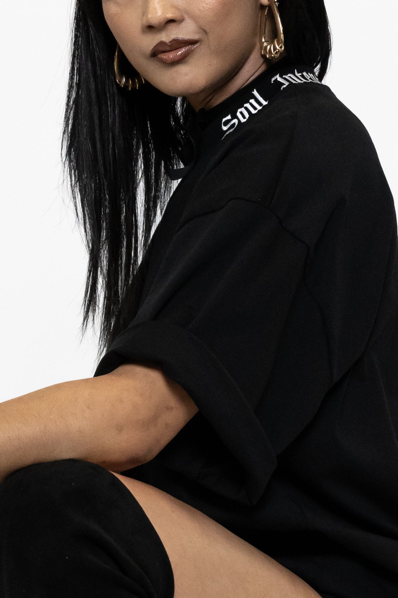 KIKO MOCK NECK OVERSIZED TEE